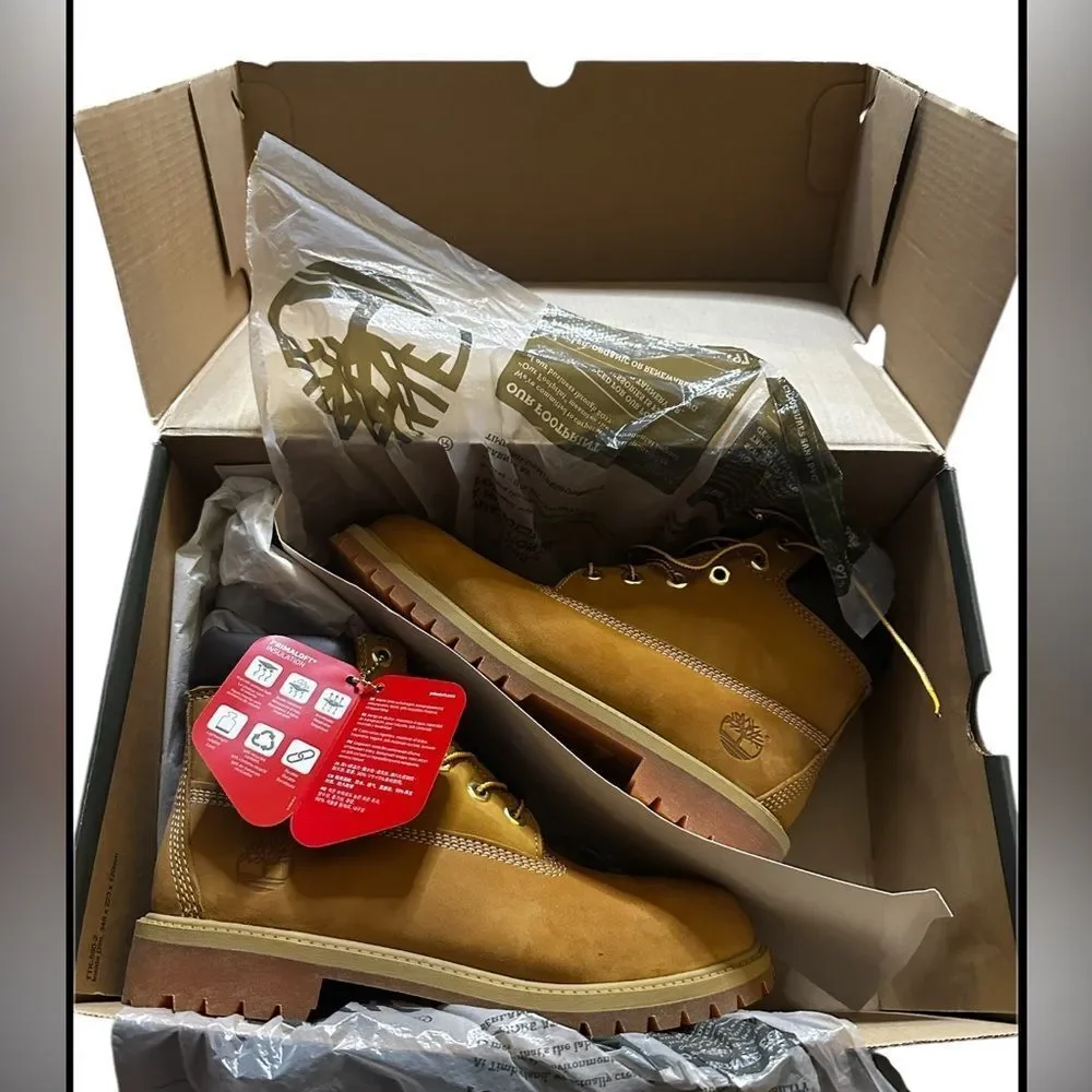 Timberland premium 6 in. Waterproof boot in wheat nubuck. Size 5.5